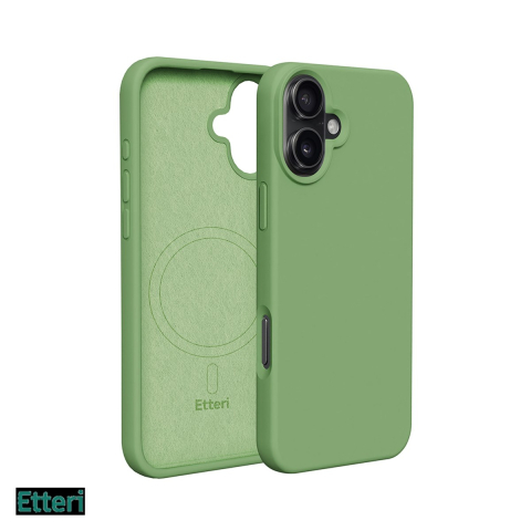 Huse si protectii smartphone - Husa Etteri Silicone Mag pentru Apple iPhone 16, Carcasa magnetica, Verde