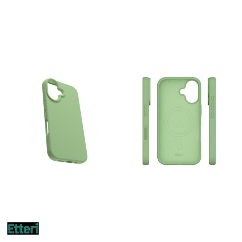 Husa Etteri Silicone Mag pentru Apple iPhone 16, Carcasa magnetica, Verde [4]