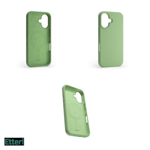 Husa Etteri Silicone Mag pentru Apple iPhone 16, Carcasa magnetica, Verde [3]