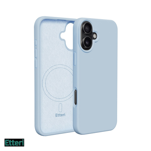 Huse si protectii smartphone - Husa Etteri Silicone Mag pentru Apple iPhone 16 Plus, Carcasa magnetica, Albastru
