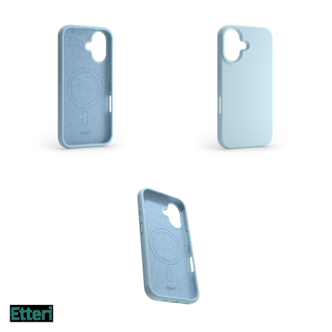 Husa Etteri Silicone Mag pentru Apple iPhone 16 Plus, Carcasa magnetica, Albastru [3]