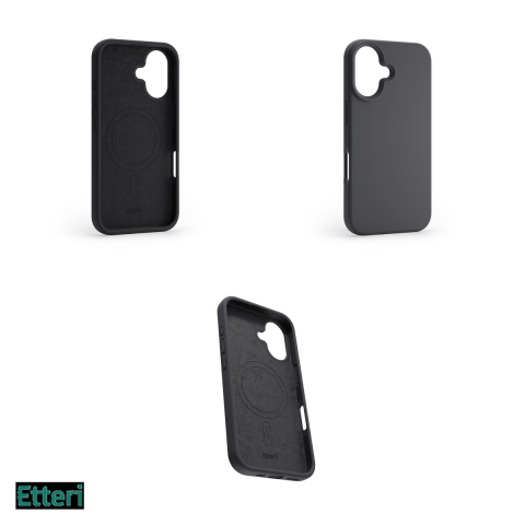 Husa Etteri Silicone Mag pentru Apple iPhone 16 Plus, Carcasa magnetica, Negru [3]