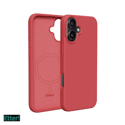 Huse si protectii smartphone - Husa Etteri Silicone Mag pentru Apple iPhone 16 Plus, Carcasa magnetica, Rosu