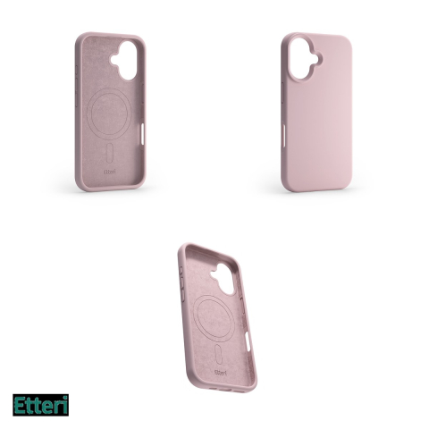 Husa Etteri Silicone Mag pentru Apple iPhone 16 Plus, Carcasa magnetica, Roz [3]