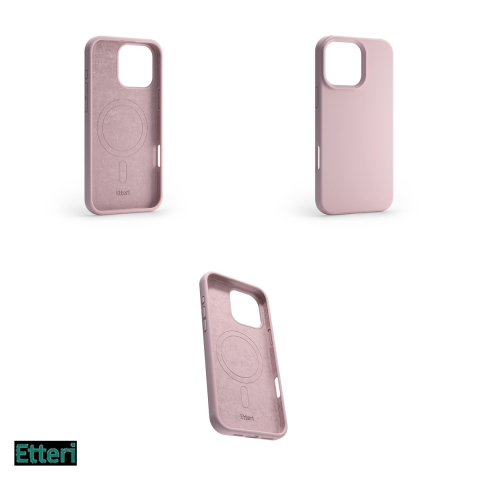 Husa Etteri Silicone Mag pentru Apple iPhone 16 Pro, Carcasa magnetica, Roz [3]
