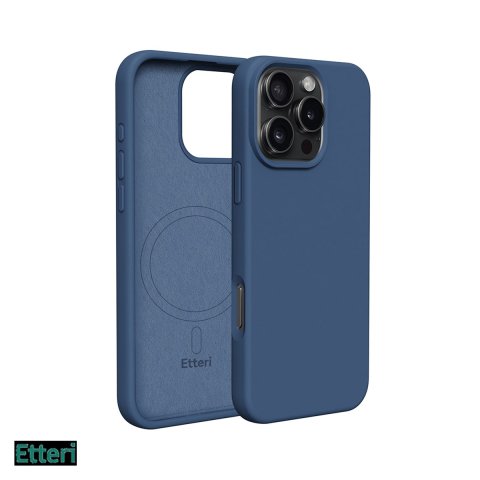 Huse si protectii smartphone - Husa Etteri Silicone Mag pentru Apple iPhone 16 Pro Max, Carcasa magnetica, Albastru