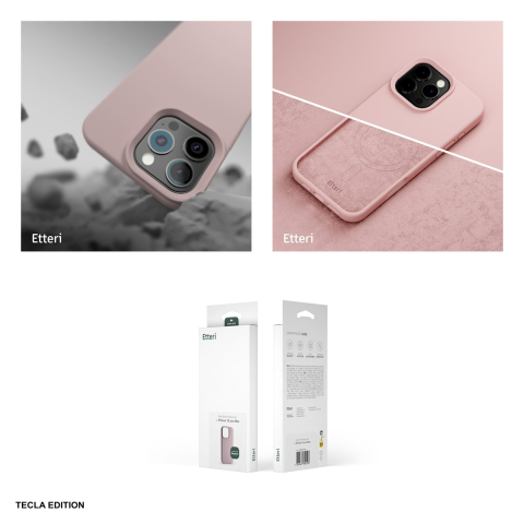 Husa Etteri Silicone Mag pentru Apple iPhone 16 Pro Max, Carcasa magnetica, Roz [3]