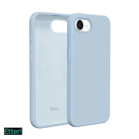 Huse si protectii smartphone - Husa Etteri Silicone Mag pentru Apple iPhone 17e, Carcasa magnetica, Albastru deschis