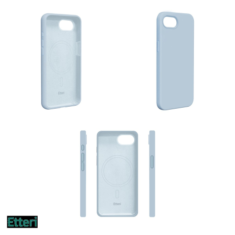 Husa Etteri Silicone Mag pentru Apple iPhone 17e, Carcasa magnetica, Albastru deschis [3]