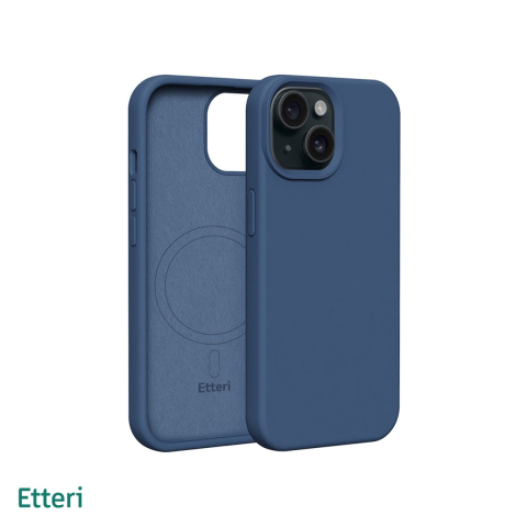 Huse si protectii smartphone - Husa Etteri Silicone Mag pentru iPhone 13, Carcasa magnetica, Albastru