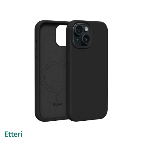 Huse si protectii smartphone - Husa Etteri Silicone Mag pentru iPhone 13, Carcasa magnetica, Negru