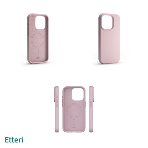 Husa Etteri Silicone Mag pentru iPhone 15 Pro Max, Carcasa magnetica, Roz [3]