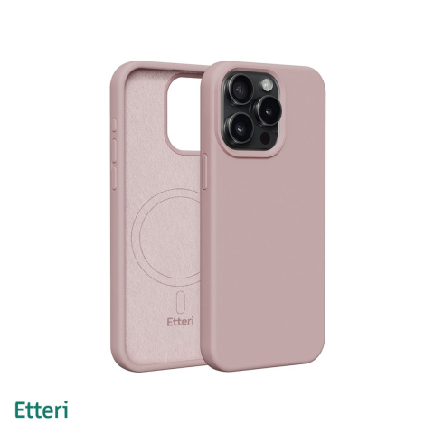 Huse si protectii smartphone - Husa Etteri Silicone Mag pentru iPhone 15 Pro Max, Carcasa magnetica, Roz