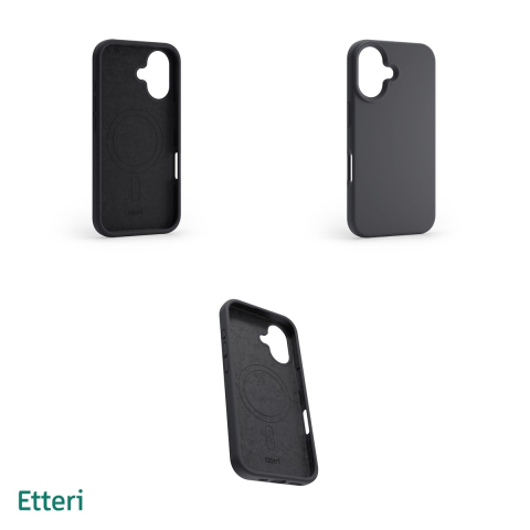 Husa Etteri Silicone Mag pentru iPhone 16, Carcasa magnetica, Negru [3]