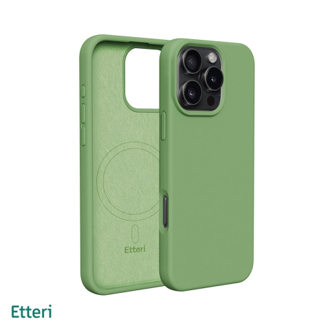 Huse si protectii smartphone - Husa Etteri Silicone Mag pentru iPhone 16 Pro Max, Carcasa magnetica, Verde