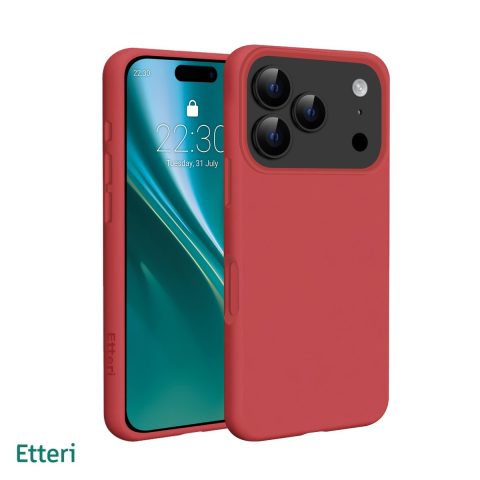 Huse si protectii smartphone - Husa Etteri Silicone Mag pentru iPhone 17 Pro Max, Carcasa magnetica, Rosu