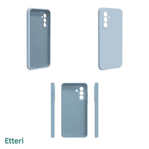Husa Etteri Silicone Mag pentru Samsung Galaxy A37 5G, Carcasa magnetica, Albastru [3]