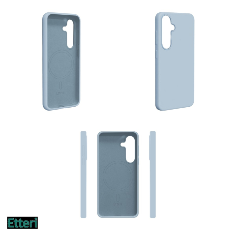 Husa Etteri Silicone Mag pentru Samsung Galaxy S25, Carcasa magnetica, Albastru [3]