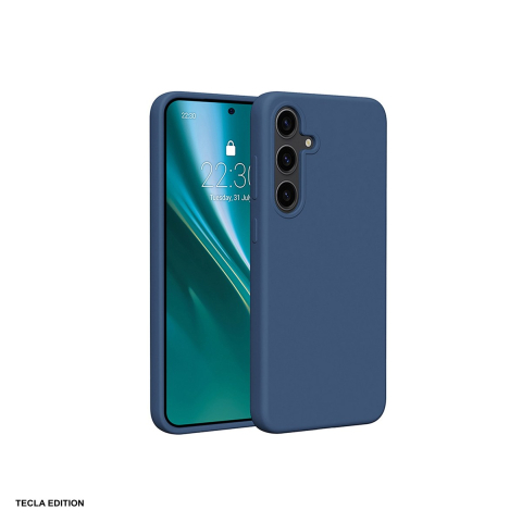 Huse si protectii smartphone - Husa Etteri Silicone Mag pentru Samsung Galaxy S25 Edge, Carcasa magnetica, Albastru inchis