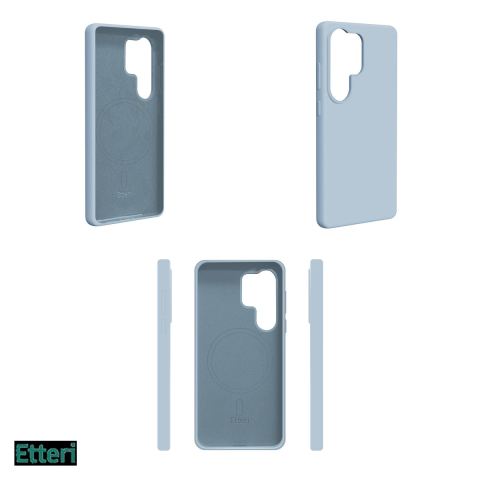 Husa Etteri Silicone Mag pentru Samsung Galaxy S25 Ultra, Carcasa magnetica, Albastru [3]