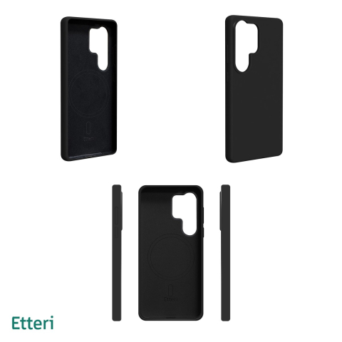 Husa Etteri Silicone Mag pentru Samsung Galaxy S25 Ultra, Carcasa magnetica, Negru [3]