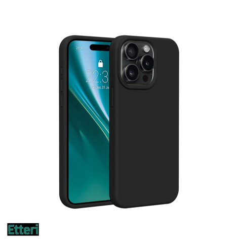 Huse telefoane - Husa Etteri Silicone pentru Apple iPhone 12 Pro, iPhone 12, Carcasa, Negru