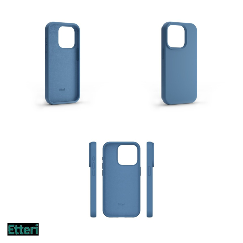 Husa Etteri Silicone pentru Apple iPhone 15 Pro, Carcasa, Albastru [3]
