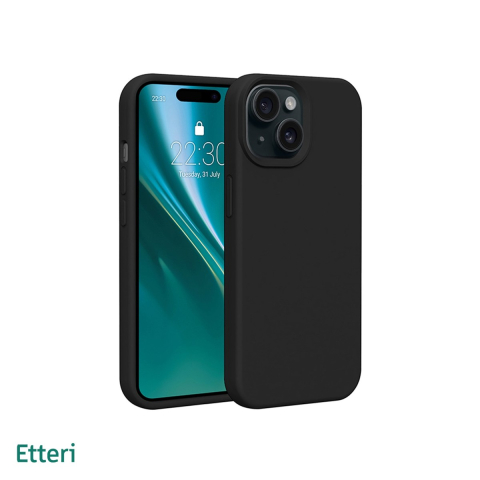 Huse si protectii smartphone - Husa Etteri Silicone pentru iPhone 14, Carcasa, Negru
