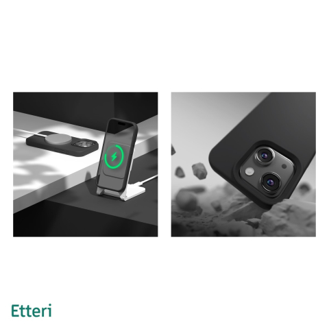 Husa Etteri Silicone pentru iPhone 14, Carcasa, Negru [4]