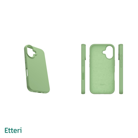 Husa Etteri Silicone pentru iPhone 16 Plus, Carcasa, Verde [4]