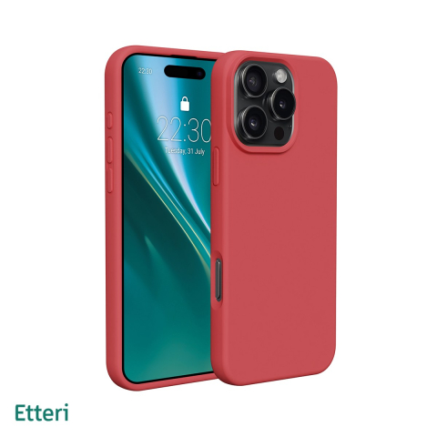 Huse si protectii smartphone - Husa Etteri Silicone pentru iPhone 16 Pro, Carcasa, Rosu