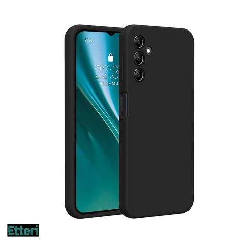 Huse telefoane - Husa Etteri Silicone pentru Samsung Galaxy A14 5G, Galaxy A14 4G, Carcasa, Negru