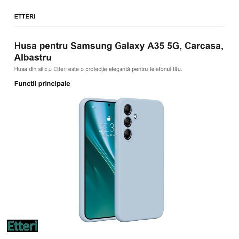 Husa Etteri Silicone pentru Samsung Galaxy A35 5G, Carcasa, Albastru [1]