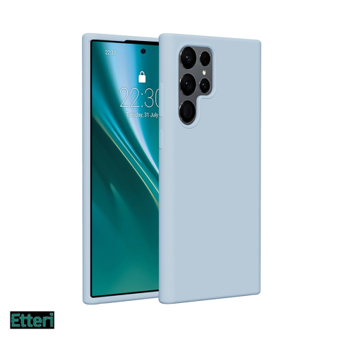 Huse telefoane - Husa Etteri Silicone pentru Samsung Galaxy S22 Ultra 5G, Carcasa, Albastru