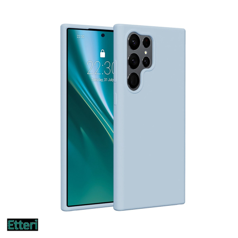 Huse telefoane - Husa Etteri Silicone pentru Samsung Galaxy S23 Ultra, Carcasa, Albastru