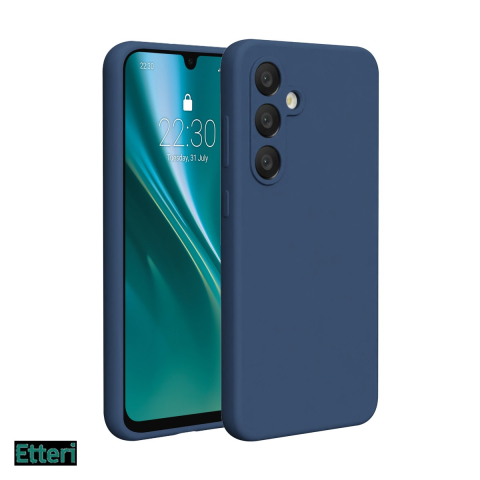 Huse si protectii smartphone - Husa Etteri Silicone pentru Samsung Galaxy S24 FE, Carcasa, Albastru