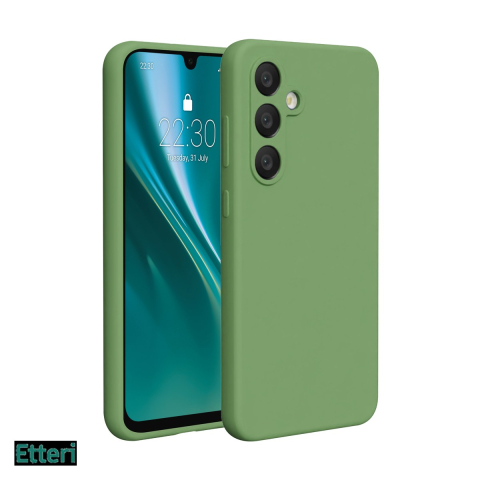 Huse si protectii smartphone - Husa Etteri Silicone pentru Samsung Galaxy S24 FE, Carcasa, Verde