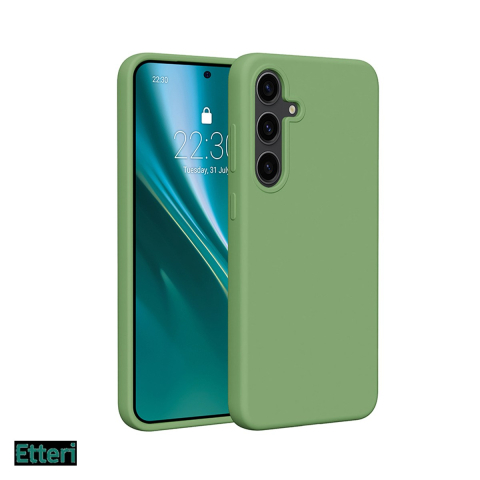 Huse telefoane - Husa Etteri Silicone pentru Samsung Galaxy S24 Plus, Carcasa, Verde