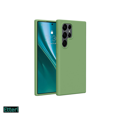 Huse si protectii smartphone - Husa Etteri Silicone pentru Samsung Galaxy S25 Ultra, Carcasa, Verde