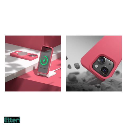 Husa Etteri Silicone raspberry pentru Apple iPhone 11, Carcasa, Rosu [4]