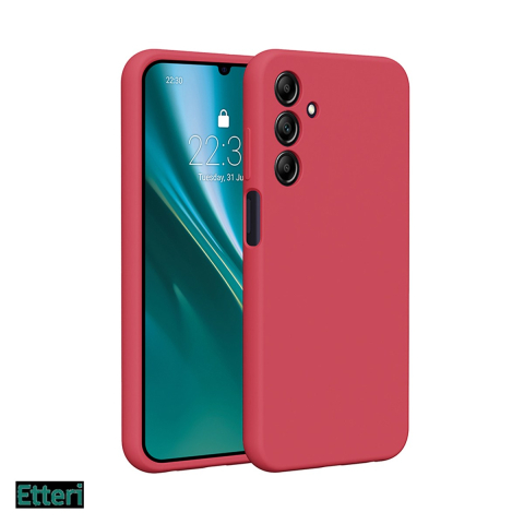 Huse telefoane - Husa Etteri Silicone raspberry pentru Samsung Galaxy A25 5G (Global), Carcasa, Rosu