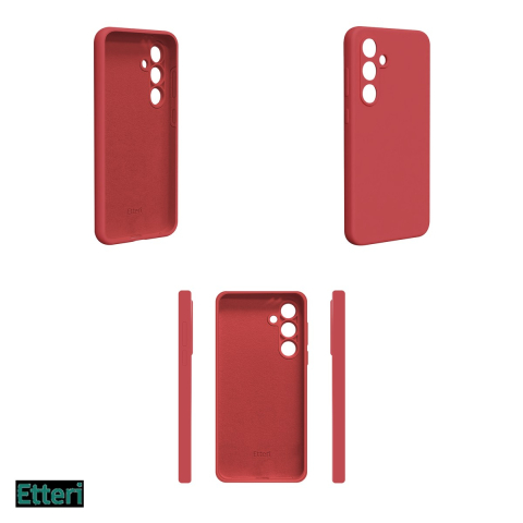 Husa Etteri Silicone raspberry pentru Samsung Galaxy S24 FE, Carcasa, Rosu [3]