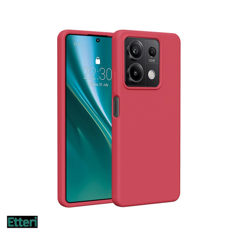 Husa Etteri Silicone raspberry pentru Xiaomi Redmi Note 13 5G, Carcasa, Rosu [0]