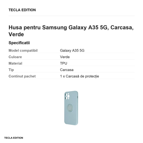 Husa Finger Grip pentru Samsung Galaxy A35 5G, Carcasa magnetica, Verde [2]