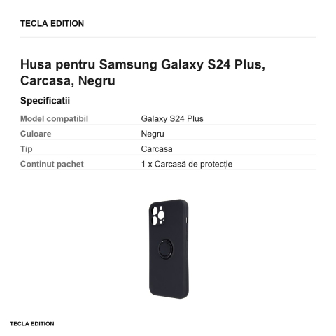Husa Finger Grip pentru Samsung Galaxy S24 Plus, Carcasa, Negru [2]