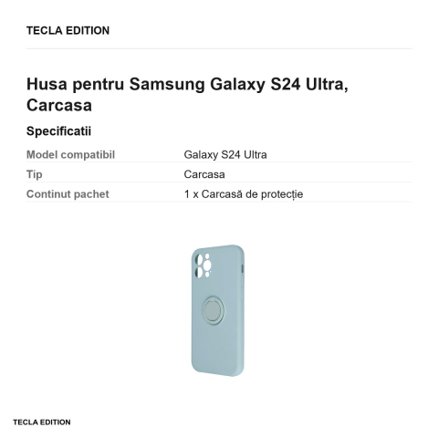 Husa Finger Grip pentru Samsung Galaxy S24 Ultra, Carcasa, Verde deschis [2]