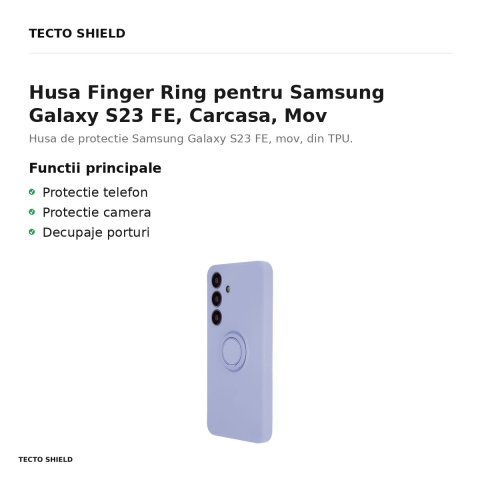 Husa Finger Ring pentru Samsung Galaxy S23 FE, Carcasa, Mov [1]