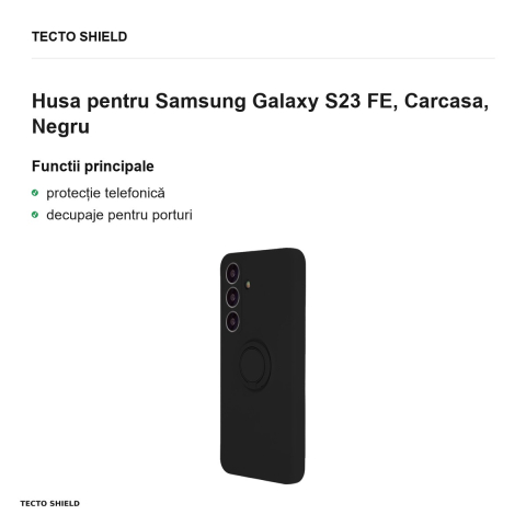 Husa Finger Ring pentru Samsung Galaxy S23 FE, Carcasa, Negru [1]