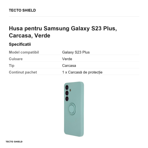 Husa Finger Ring pentru Samsung Galaxy S23 Plus, Carcasa, Verde [2]