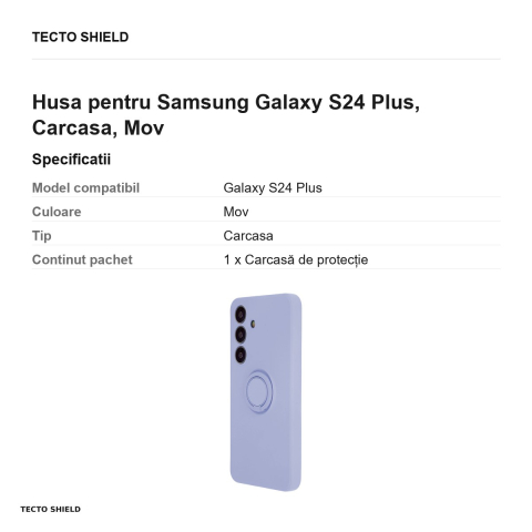 Husa Finger Ring pentru Samsung Galaxy S24 Plus, Carcasa, Mov [2]
